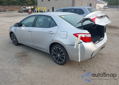 2015 Toyota Corolla S Plus z USA, uszkodzony, nr VIN 2T1BURHEXFC284978